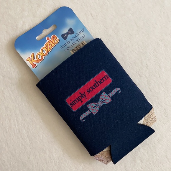 {NWT} Koozie | Simply Southern Logo Nautical Anchor Pattern Bow Tie Can Holder - Picture 2 of 15